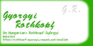 gyorgyi rothkopf business card