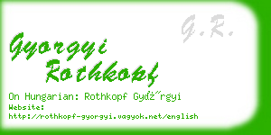 gyorgyi rothkopf business card